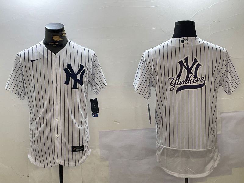 Men New York Yankees Blank White stripe Elite 2024 Nike MLB Jersey style 10166